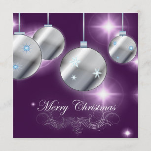 Purple Silver Corporate Christmas Party Invitation