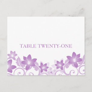 Purple Simple Floral Numéro de table Carte postale