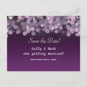 Purple Sky Lights Enregistrer la date Carte postal