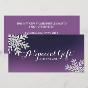 Purple Snowflake Beauté Salon Certificat cadeau