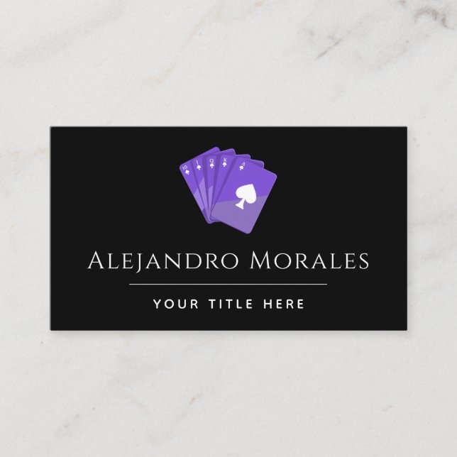 Purple Spade Jouer Cartes Casino Poker Club Thème (Devant)