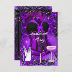 Purple Sparkle Celebration Bachelorette Invitation