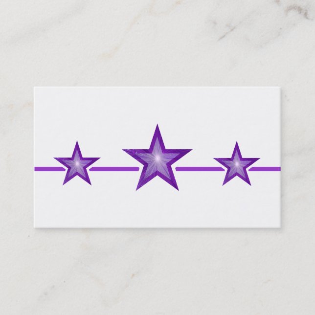 Purple Star 3 étoiles carte de visite blanc (Devant)