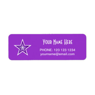 Purple Star 'Nom' texte étiquette petit violet