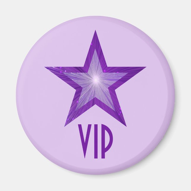 Purple Star 'VIP' frigo aimant rond violet violet (Devant)