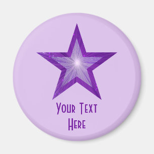 Purple Star 'Your Text' frigo aimant pale violet