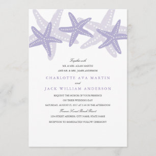 Purple Starfish Beach Mariage Invitation