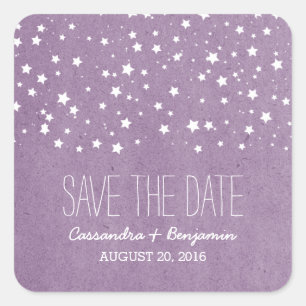 Purple Starry Night Enregistrer Stickers Date
