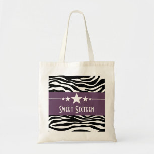 Purple Stars Zebra Print Sweet 16 Sac