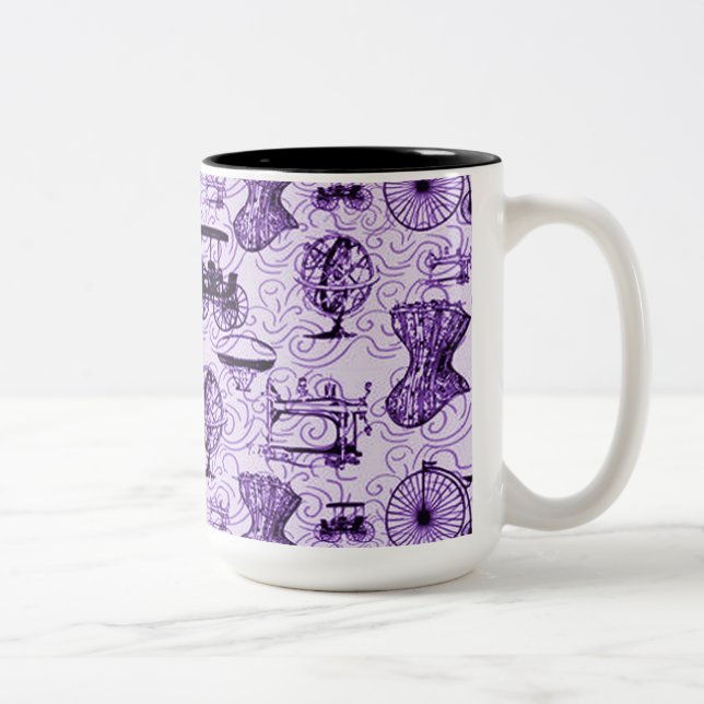 Purple Steampunk Motif café Mug (Droit)