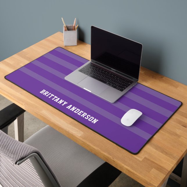 Purple Stripes Motif Blanc Personnalisé (Bureau 2)
