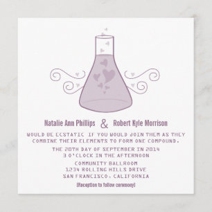 Purple Sweet Chimie Mariage Invitation