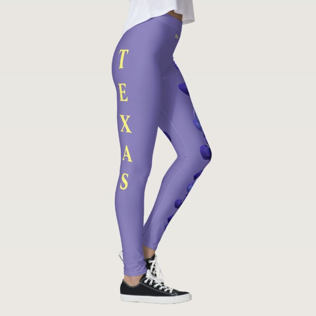 Purple Texas State Flower Blue Bonnet Leggings (Droite)