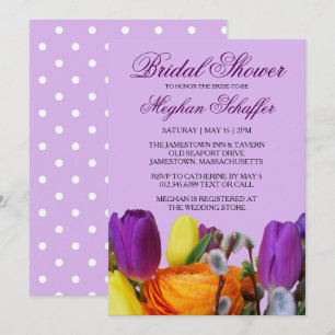 Purple Tulip Bouquet de nuptiale Invitations de do