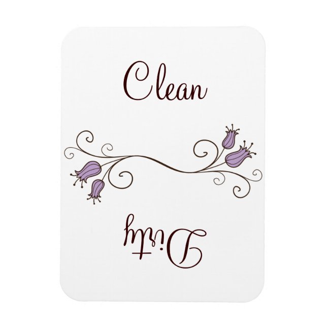 Purple Tulip Lave-vaisselle propre - Magnets sales (Vertical)