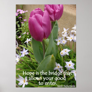 Purple Tulips Hope Floral Flowers Poster photo