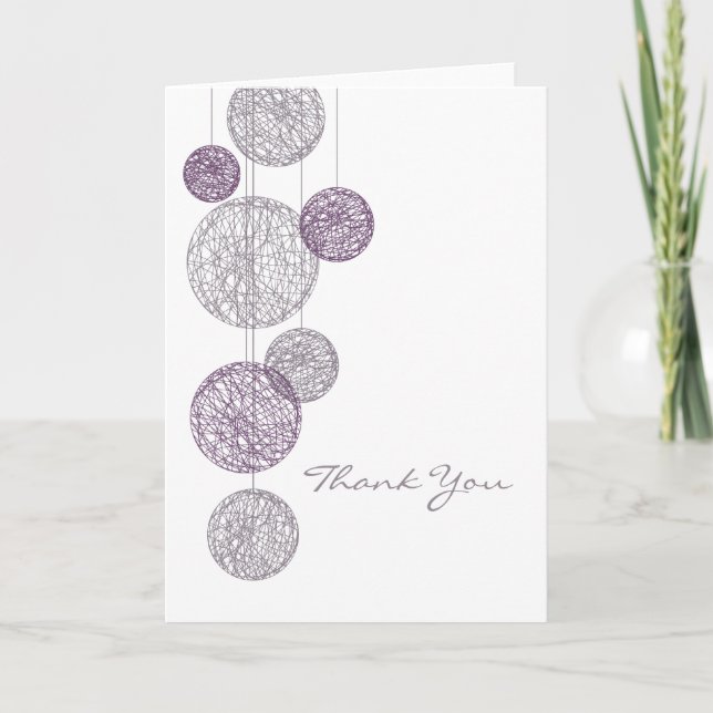 Purple Twine Globes Carte de remerciements (Devant)