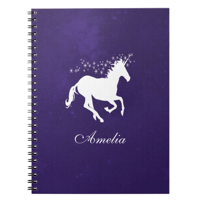 Purple Unicorn Carnet personnalisé (Devant)