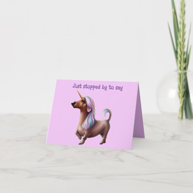 Purple Unicorn Dachshund N'Importe Quelle Carte D' (Devant)