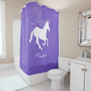 Purple Unicorn rideau de douche personnalisée