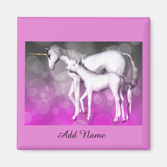 Purple Unicorne Magnet personnalisé (Devant)