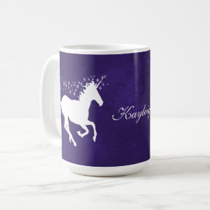 Purple Unicorne Personnalisé Café Mug