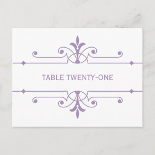 Purple v2 Fancy Ornamo Numéro de table Carte posta