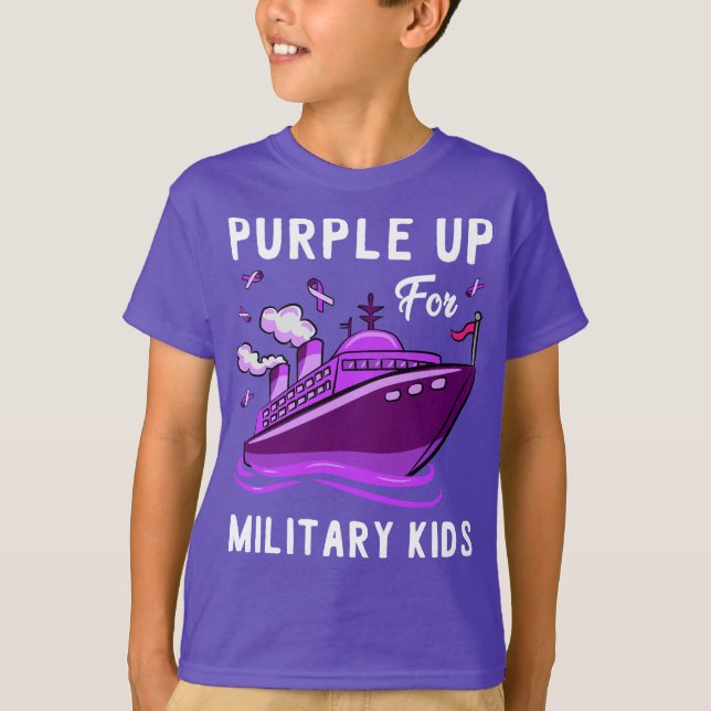 Purple Vers Le Haut Pour Les Enfants Militaires Qu (Devant)