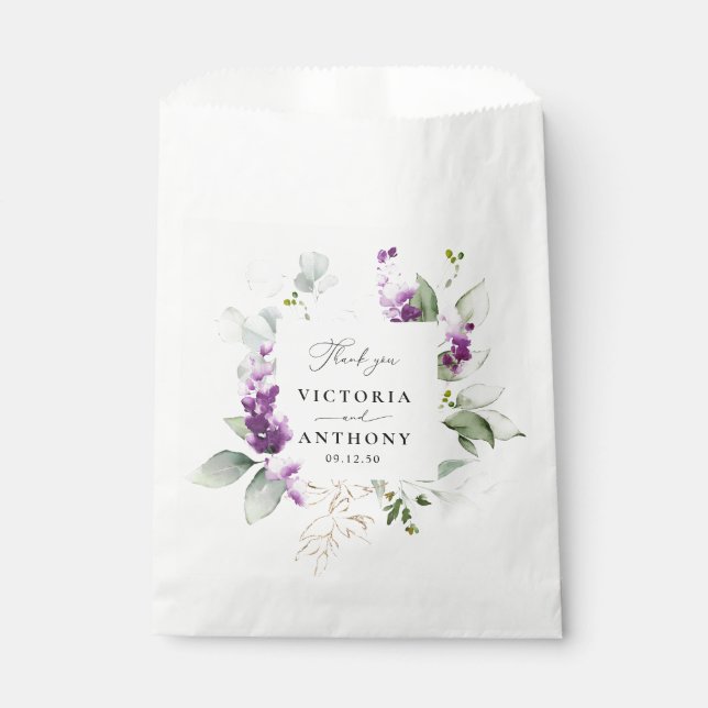 Purple vert Lavender Mariage Favor Sacs (Devant)