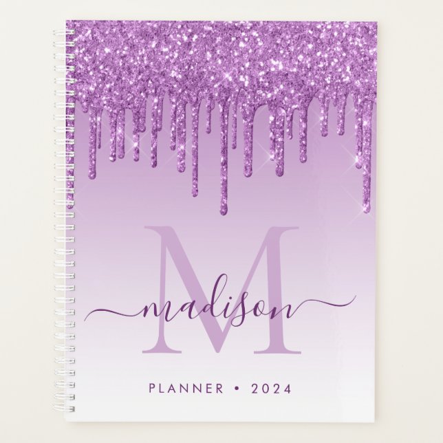 Purple Violet Parties scintillant Drips Girly Mono (Devant)