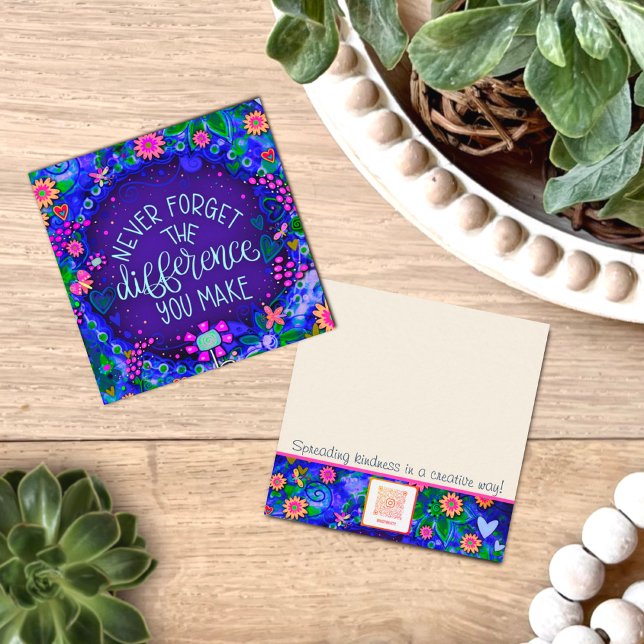 Purple Vous Faites Une Différence Cartes De Douceu (Fun purple, you make a difference kindness cards by INSPIRIVITY. Perfect for spreading kindness.)