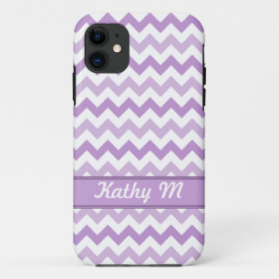 Purple & White Chevron personnalisé iPhone 5 Coque