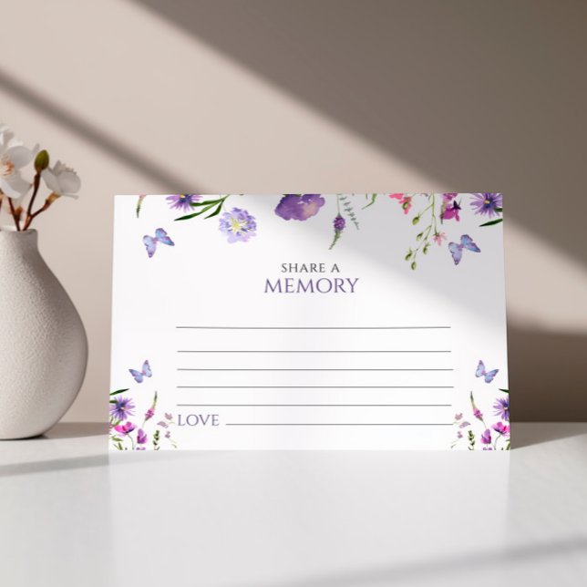 Purple Wilflowers Funeral Partager une carte mémoi (Créateur téléchargé)