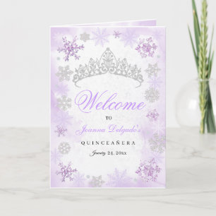 Purple Winter Wonderland Quinceanera Programme