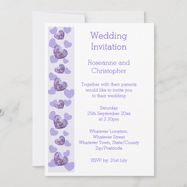 Purple Wisteria Faire-part de mariage de conceptio (Devant)