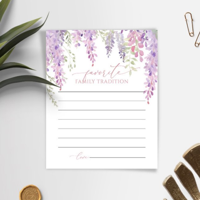 Purple Wisteria Famille Traditions Carte Baby show (Créateur téléchargé)