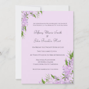 Purple Wisteria Mariage Invitations