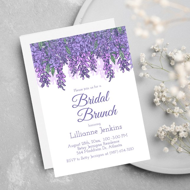 Purple Wisteria Nuptiale Brunch Shoch Invitation (Créateur téléchargé)