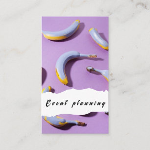Purple Yellow Event Planning Carte de visite moder