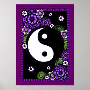 Purple Yin Yang Poster