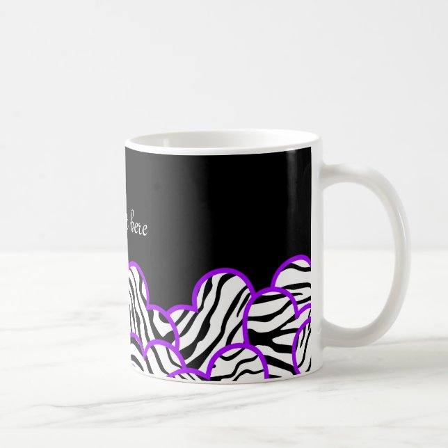 Purple Zebra coeurs mug (Droite)