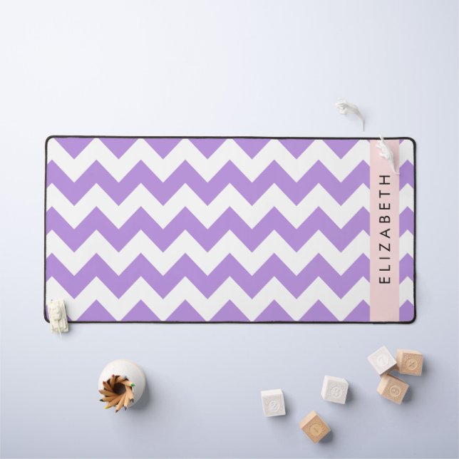 Purple Zigzag, Purple Chevron, Votre Nom (Tableau pour enfants)