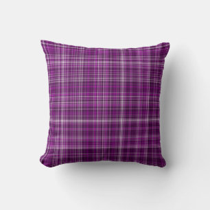 Purples Agréables Plaid Oreiller 06 Carrés