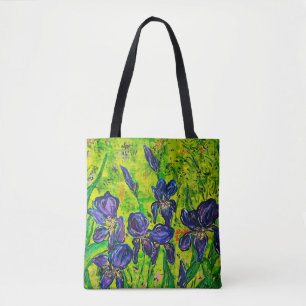 Purples et verts Sac fourre-tout Irises