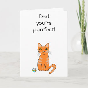 Purrfect cat Papa humoristique dessin animé Carte