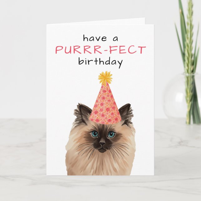 Purrfff Anniversaire Chat Carte Anniversaire (Devant)