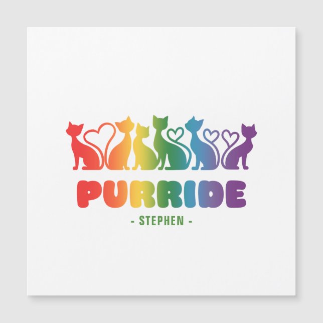 Purride - Rainbow Cat Silhouette LGBTQ+ Pride Pun (Devant)