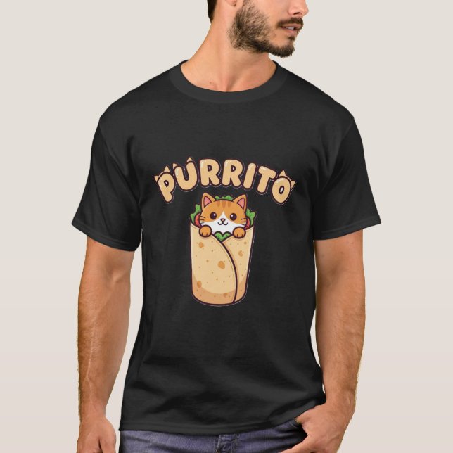 Purrito Funny Cat Lover T-Shirt (Devant)