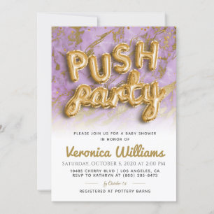 Push Party tendance Baby shower moderne Invitation