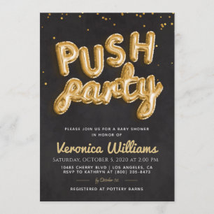 Push Party tendance Baby shower moderne Invitation